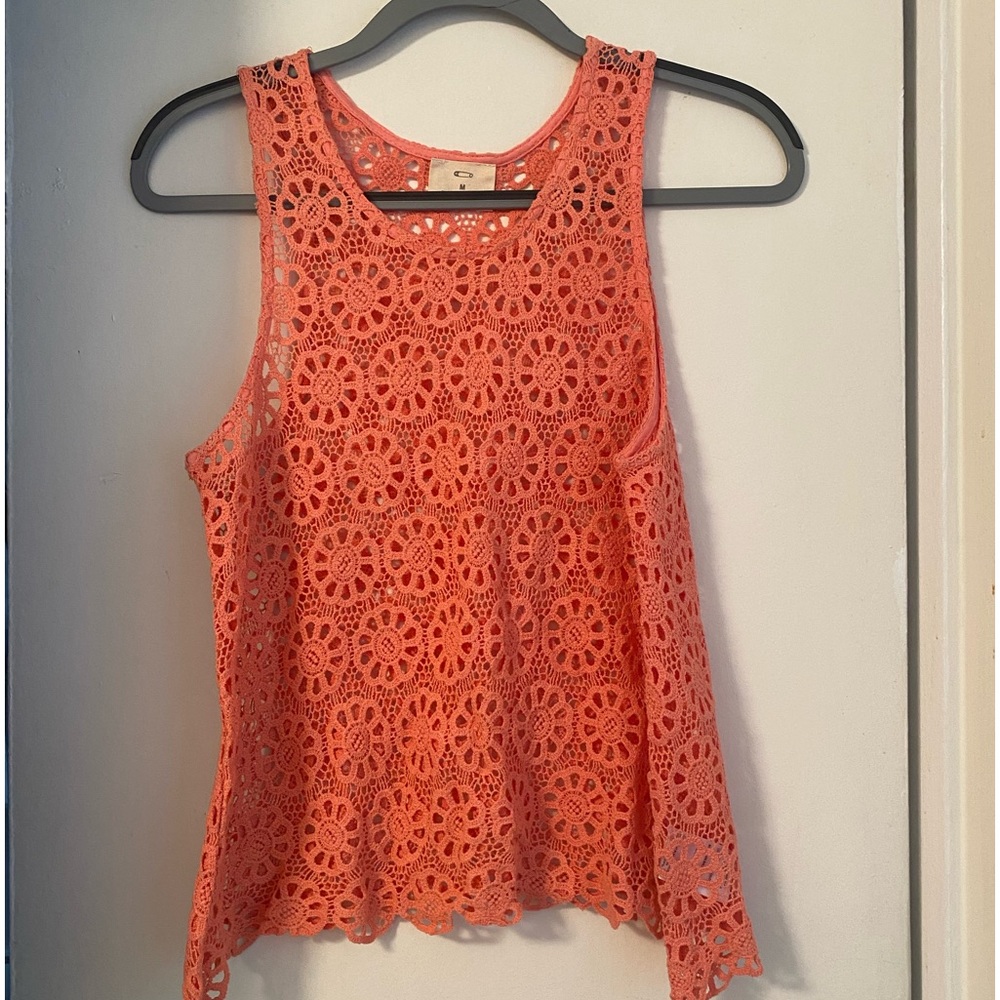 Urban Outfitters Pins and Needles Floral Tank Coral Size M